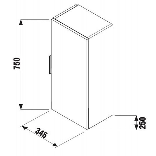 JIKA (GROUPE ROCA) - Armoire de salle de bain suspendue 34,5 x 25 x 75 cm, blanc brillant, Jika Cube (5371.1.176.300.1) - large
