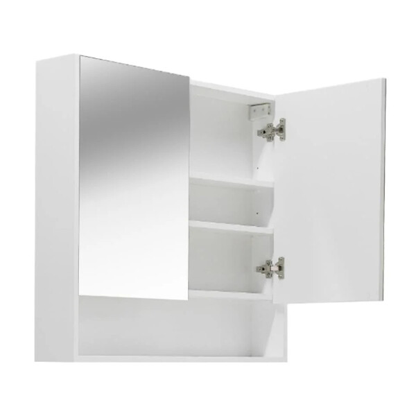 NATUREL - Lucca Armoire de toilette assemblée 80x75 cm, stratifié, 4 étagères, miroir blanc (LUCCA80CABW) - large