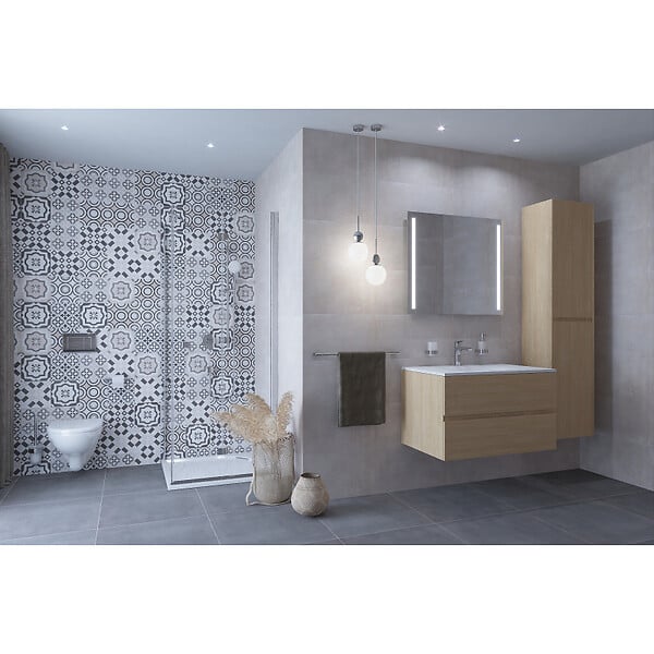 NATUREL - Naturel Verona Armoire haute bois clair avec deux portes, 40x30x170cm (VERONAV40SD) - large