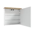 NATUREL - Armoire de toilette avec miroir, éclairage LED et prise 220V, 60x60x20 cm blanc, SAT Stilla (STILLAE06017) - vignette