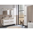 NATUREL - Armoire de toilette avec miroir, éclairage LED et prise 220V, 60x60x20 cm blanc, SAT Stilla (STILLAE06017) - vignette