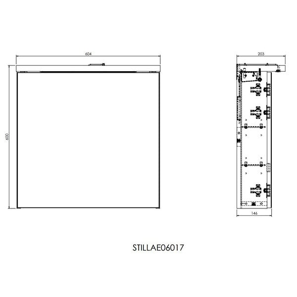 NATUREL - Armoire de toilette avec miroir, éclairage LED et prise 220V, 60x60x20 cm blanc, SAT Stilla (STILLAE06017) - large