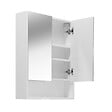 NATUREL - Lucca Armoire de salle de bain assemblée 60x75 cm, stratifié, 4 étagères, miroir blanc (LUCCA60CABW) - vignette