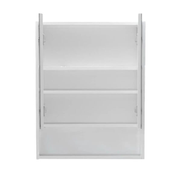 NATUREL - Lucca Armoire de salle de bain assemblée 60x75 cm, stratifié, 4 étagères, miroir blanc (LUCCA60CABW) - large