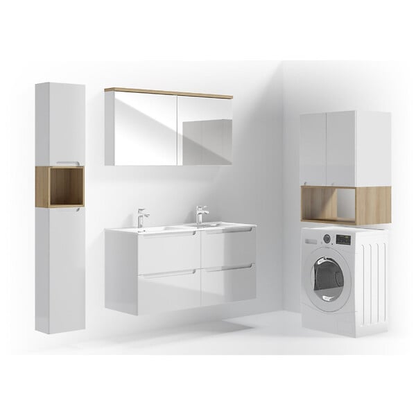 NATUREL - Naturel Armoire avec miroir Stilla 60x60 cm blanc (STILLAE06016) - large
