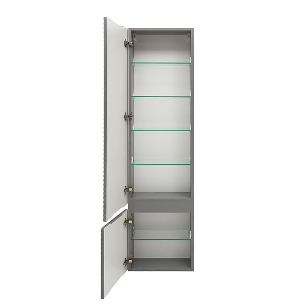 NATUREL - Meuble colonne suspendue salle de bain strié Savona 40,2x157x21,7 cm gris mat (SAVONAV40GM) - large