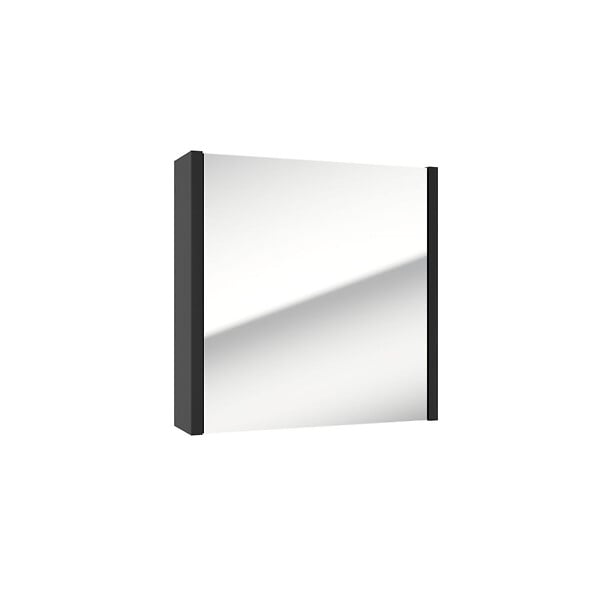 SWISS AQUA TECHNOLOGIES - Swiss Aqua Technologies Armoire à miroir SAT Delano 60x60 cm stratifié noir (DELANOG60C) - large