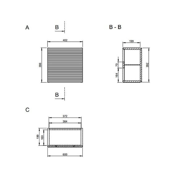 NATUREL - Meuble de salle de bain Savona 40,2x39,6x21,7 cm chêne halifax mat (SAVONAH40DH) - large