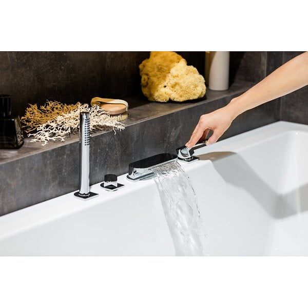 RAVAK - Waterfall robinet de bain avec set de douche chromé style cascade (CR025.00) - large