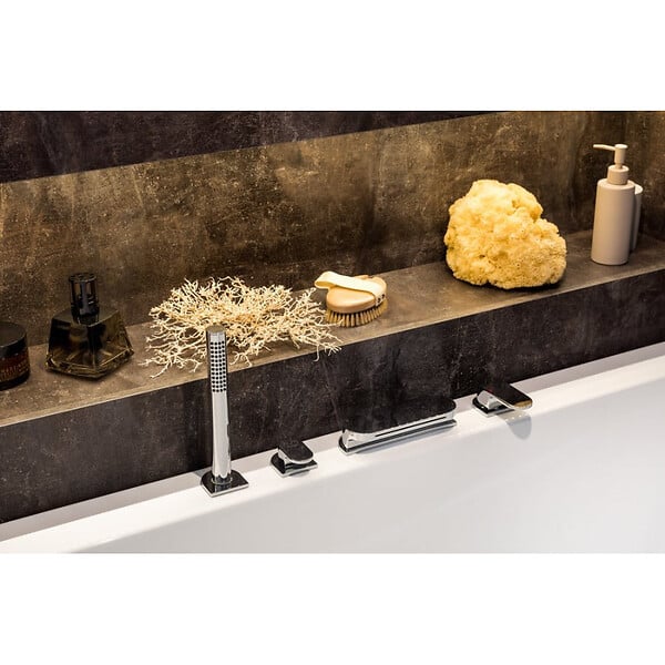 RAVAK - Waterfall robinet de bain avec set de douche chromé style cascade (CR025.00) - large