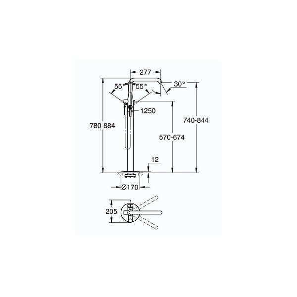GROHE - Grohe Essence  Mitigeur monocommande 1/2" bain/douche (G-23491001) - large