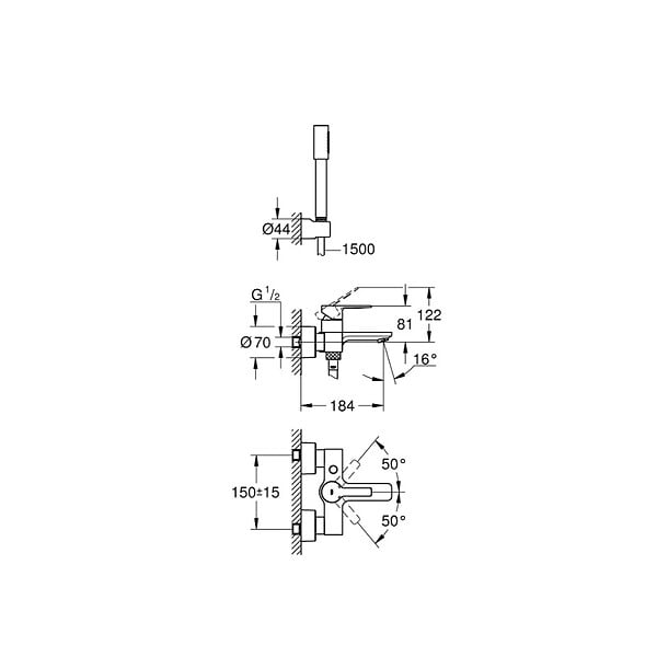 GROHE - Lineare New Mitigeur monocommande 1/2" bain/douche (33850001) - large