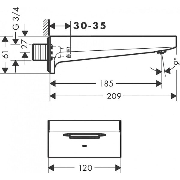 HANSGROHE - Metropol Bec déverseur, Aspect Doré poli (32543990) - large