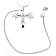 PAFFONI - Ricordi Mélangeur pour baignoire avec douchette 150mm et support, Chrome et Blanc (IR023) - vignette