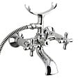 PAFFONI - Ricordi Mélangeur pour baignoire avec douchette 150mm et support, Chrome et Blanc (IR023) - vignette
