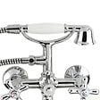 PAFFONI - Ricordi Mélangeur pour baignoire avec douchette 150mm et support, Chrome et Blanc (IR023) - vignette