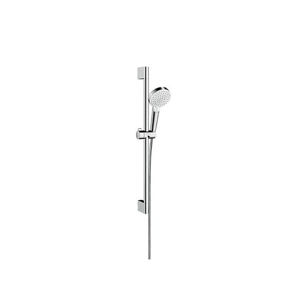 HANSGROHE - Hansgrohe Pack Mitigeur thermostatique bain/douche 400 avec tablette, bec déverseur rotatif + Set de douche 2 jets, Chrome - large