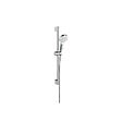 HANSGROHE - Hansgrohe Pack Mitigeur thermostatique bain/douche 400 avec tablette, bec déverseur rotatif + Set de douche 2 jets, Chrome - vignette