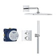 GROHE - Precision Set de douche encastrée avec mitigeur thermostatique + Douche de tête + Douchette, chrome (G34881000) - vignette