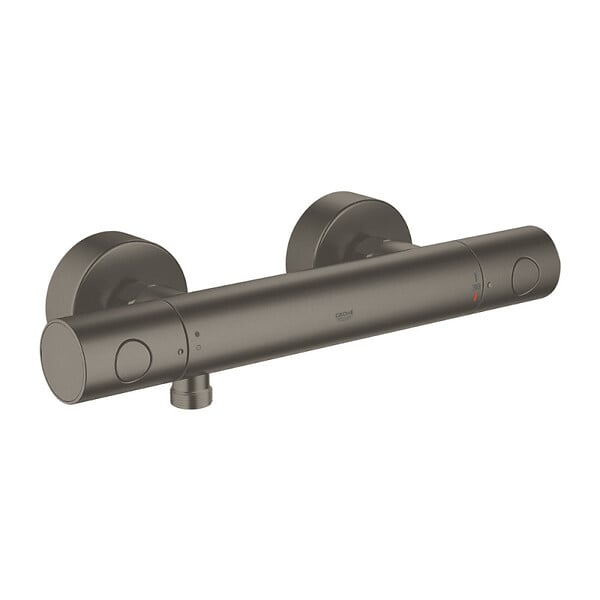 GROHE - Ensemble de douche complet 3 jets +Mitigeur thermostatique douche, Brossé (34065AL2-SET) - large