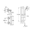 GROHE - Ensemble de douche complet 3 jets +Mitigeur thermostatique douche, Brossé (34065AL2-SET) - vignette