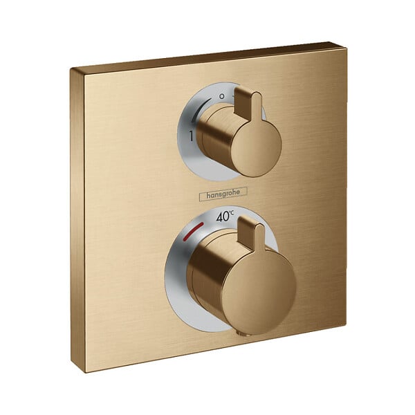 HANSGROHE - Ecostat Square Set de finition pour mitigeur thermostatique encastré avec robinet d'arrêt et inverseur (15714140) - large