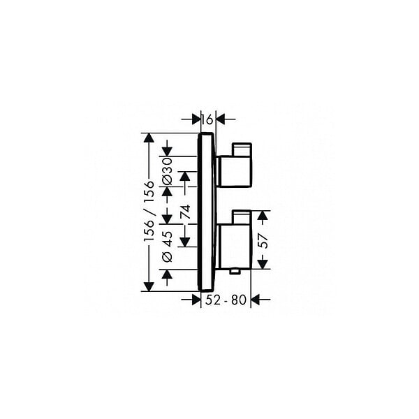 HANSGROHE - Ecostat Square Set de finition pour mitigeur thermostatique encastré avec robinet d'arrêt et inverseur (15714140) - large