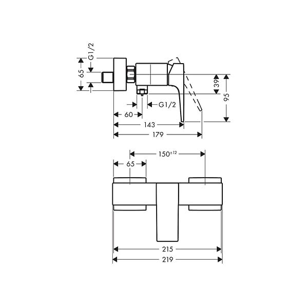 HANSGROHE - Metropol Mitigeur douche, Blanc mat (32560700) - large