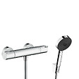 HANSGROHE - Hansgrohe Ecostat Set Mitigeur thermostatique douche + Douchette à main XXL 105mm 3 jets + Flexible de douche 125cm, support mural, Chrome - vignette