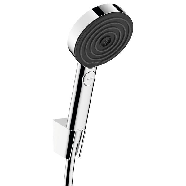 HANSGROHE - Hansgrohe Ecostat Set Mitigeur thermostatique douche + Douchette à main XXL 105mm 3 jets + Flexible de douche 125cm, support mural, Chrome - large