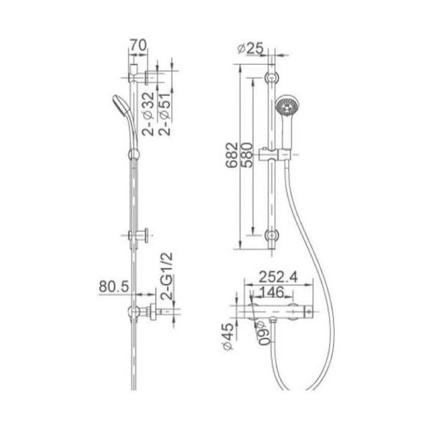 VALAZ - Ensemble de douche thermostatique MELBA - large
