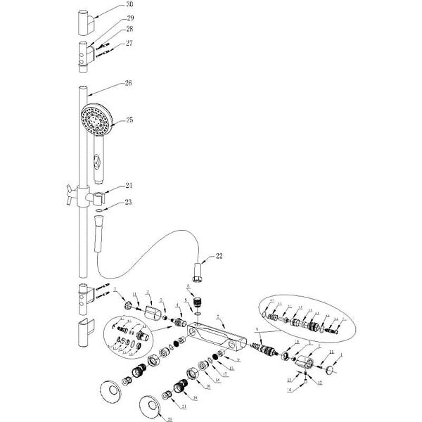 VALAZ - Ensemble de douche thermostatique MELBA - large