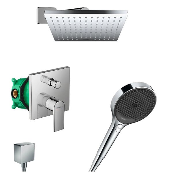 HANSGROHE - Hansgrohe Vernis Shape Rainfinity Set de douche encastré tout en 1 avec douche de tête 230 XXL + Douchette 3 jets - large