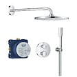 GROHE - Grohe Precision Set de douche encastrée avec mitigeur thermostatique + Douche de tête + Douchette, chrome (G34880000) - vignette