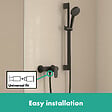HANSGROHE - Hansgrohe Vernis Blend Set de douche avec mitigeur + Douchette à main 2 jets + Barre de douche 65 cm, Noir mat (71640670-Vernis) - vignette
