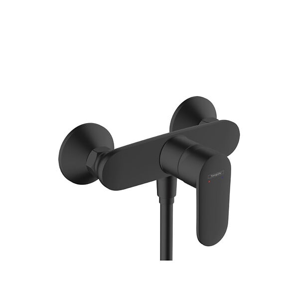 HANSGROHE - Hansgrohe Vernis Blend Set de douche avec mitigeur + Douchette à main 2 jets + Barre de douche 65 cm, Noir mat (71640670-Vernis) - large
