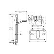 HANSGROHE - Hansgrohe Vernis Blend Set de douche avec mitigeur + Douchette à main 2 jets + Barre de douche 65 cm, Noir mat (71640670-Vernis) - vignette
