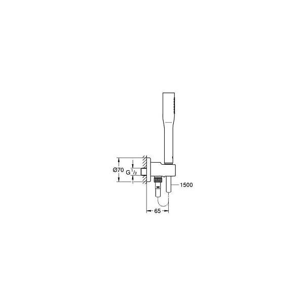 GROHE - Grohtherm Set de douche encastré avec mitigeur thermostatique, douche de tête XXL 250 et douchette, Chrome (34727000-XXL2) - large