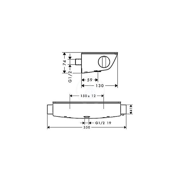 HANSGROHE - Ecostat Select Mitigeur Thermostatique douche (13161400) - large