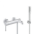 GROHE - Grohe Set bain/douche Mitigeur mécanique Essence + Douchette stick 1 jet Euphoria Cosmopolitan, Chrome (33624001-Euphoria) - vignette