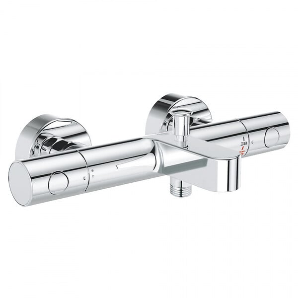 GROHE - Grohe Set bain/douche Mitigeur thermostatique Grohtherm 800 + Douchette stick 1 jet Euphoria Cosmopolitan, Chrome (34772000-Euphoria) - large
