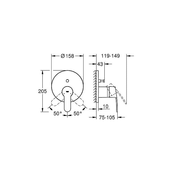 GROHE - Grohe Eurostyle Cosmopolitan Mitigeur mécanique 2 sorties avec inverseur (24052002) - large