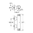 GROHE - Grohe Set de douche Mitigeur thermostatique Grohtherm + Douchette Stick 1 jet, support mural, flexible, Chrome (34169001-CUBESTICK) - vignette