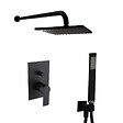 SWISS AQUA TECHNOLOGIES - Swiss Aqua Technologies by Paffoni Set de douche tout en 1 avec douche de tête 20cm + Douchette 1 jet, Noir mat (SATBSBW215-SET) - vignette