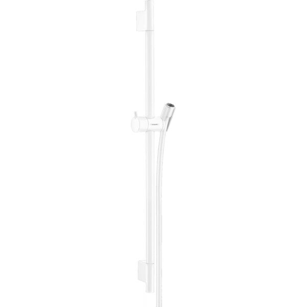 HANSGROHE - Hansgrohe Set de douche Mitigeur Comfort + Barre de douche Unica 65cm + Douchette 3 jets Raindance 120 Select E, Blanc mat - large
