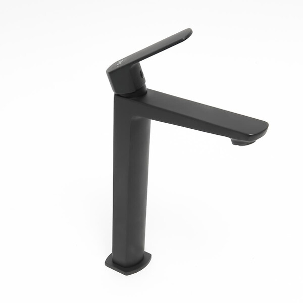SWISS AQUA TECHNOLOGIES - Swiss Aqua Technologies Mitigeur lavabo haut Feel, sans bonde, noir mat (SATBSFEEL285C) - large