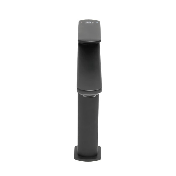 SWISS AQUA TECHNOLOGIES - Swiss Aqua Technologies Mitigeur lavabo haut Feel, sans bonde, noir mat (SATBSFEEL285C) - large