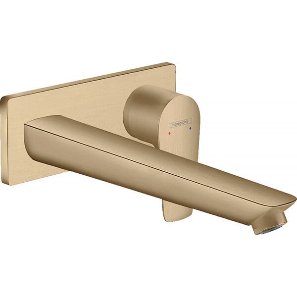 HANSGROHE - Hansgrohe Set Talis E Mitigeur de lavabo encastré mural Bronze brossé + Bonde à écoulement libre + Corps d'encastrement - large