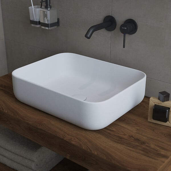 KLUDI - Kludi BOZZ Mitigeur de lavabo mural 2 trous à encastrer, Noir mat (382443976) - large