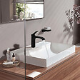 HANSGROHE - Hansgrohe Vivenis Mitigeur de lavabo 110 sans tirette ni vidage, bec cascade, noir mat (75022670) - vignette